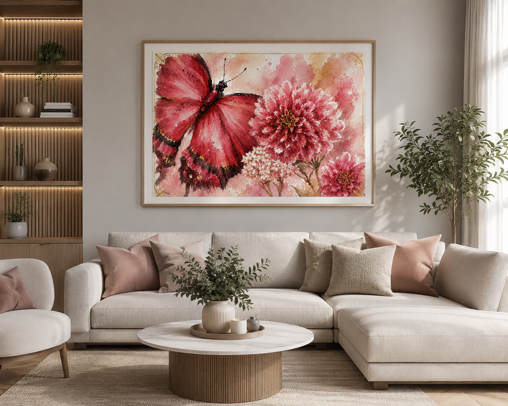 Butterflies in bloom crimson whisper