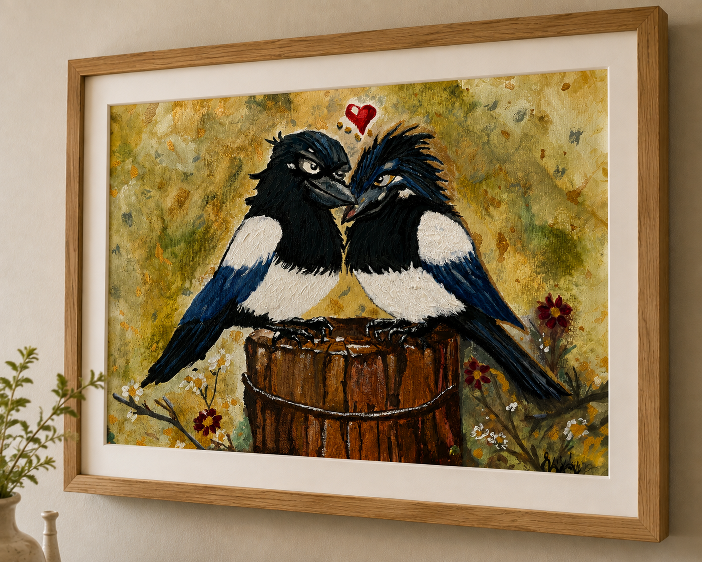 Partners in Caw, this fun piece would look fantastic in any room,  Study, living room, hallway, kids room.