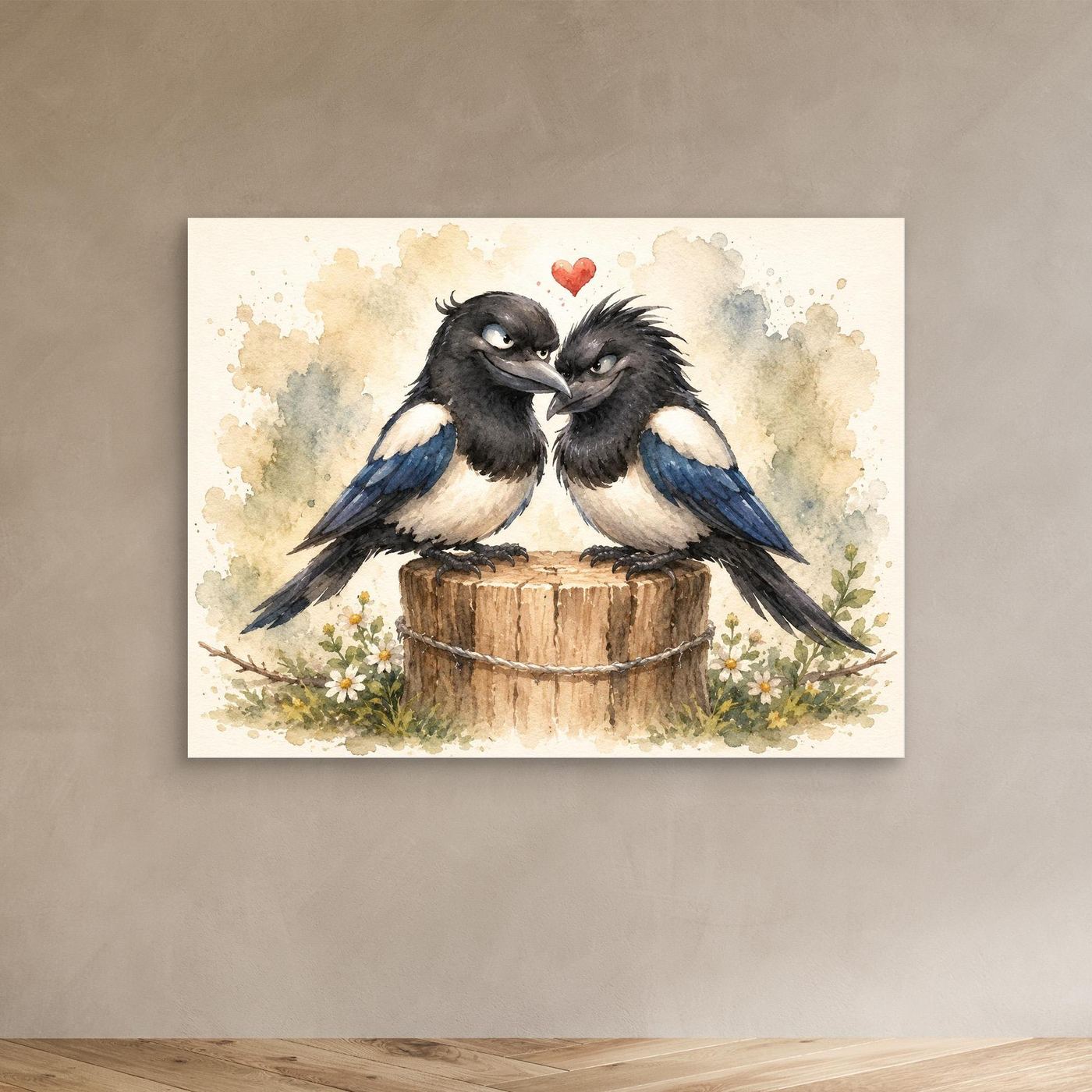 Partners in Caw, this fun piece would look fantastic in any room,  Study, living room, hallway, kids room.