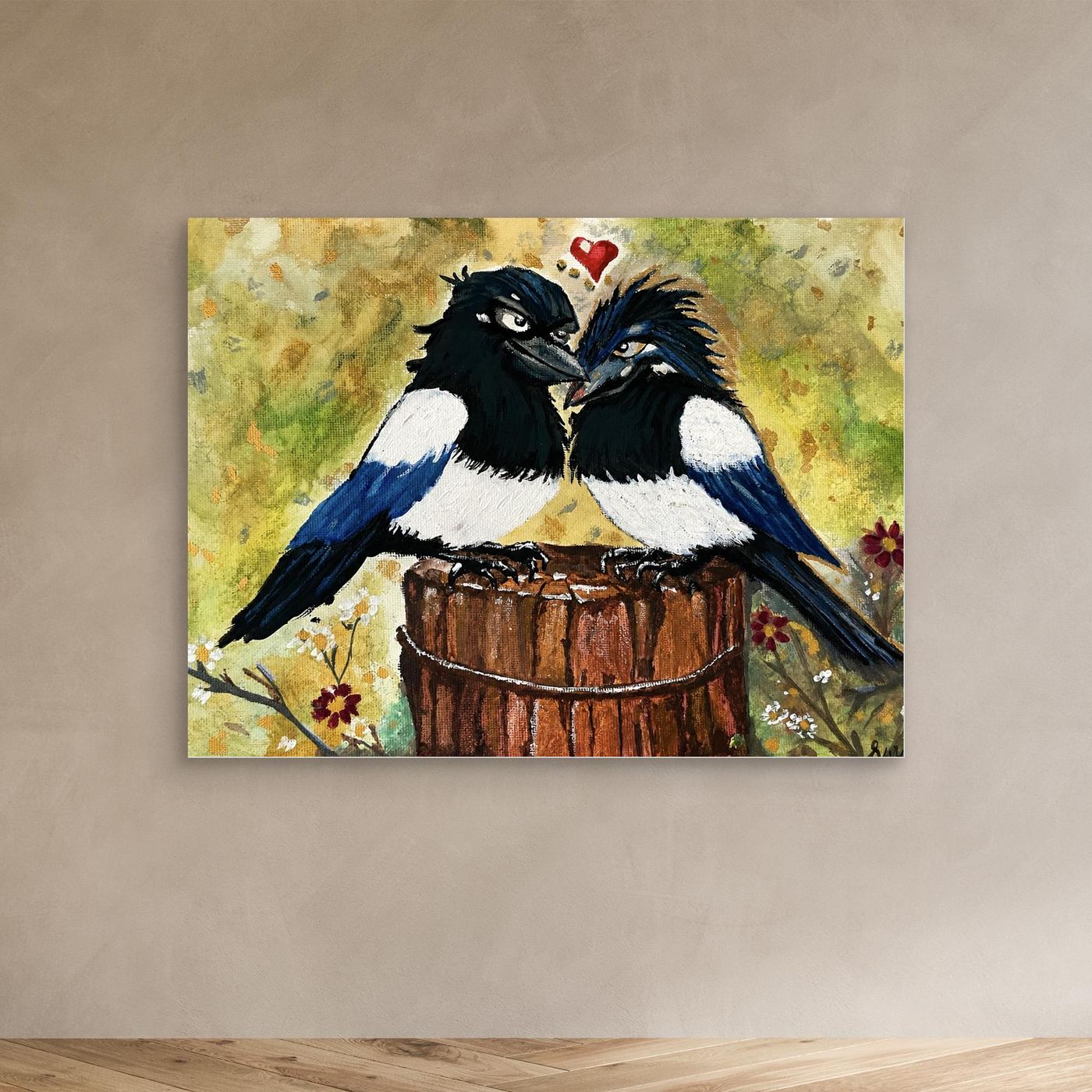 Partners in Caw, this fun piece would look fantastic in any room,  Study, living room, hallway, kids room.