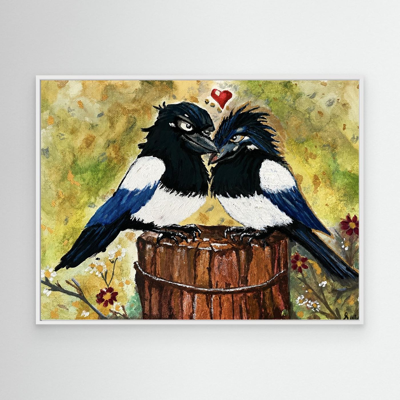 Partners in Caw, this fun piece would look fantastic in any room,  Study, living room, hallway, kids room.