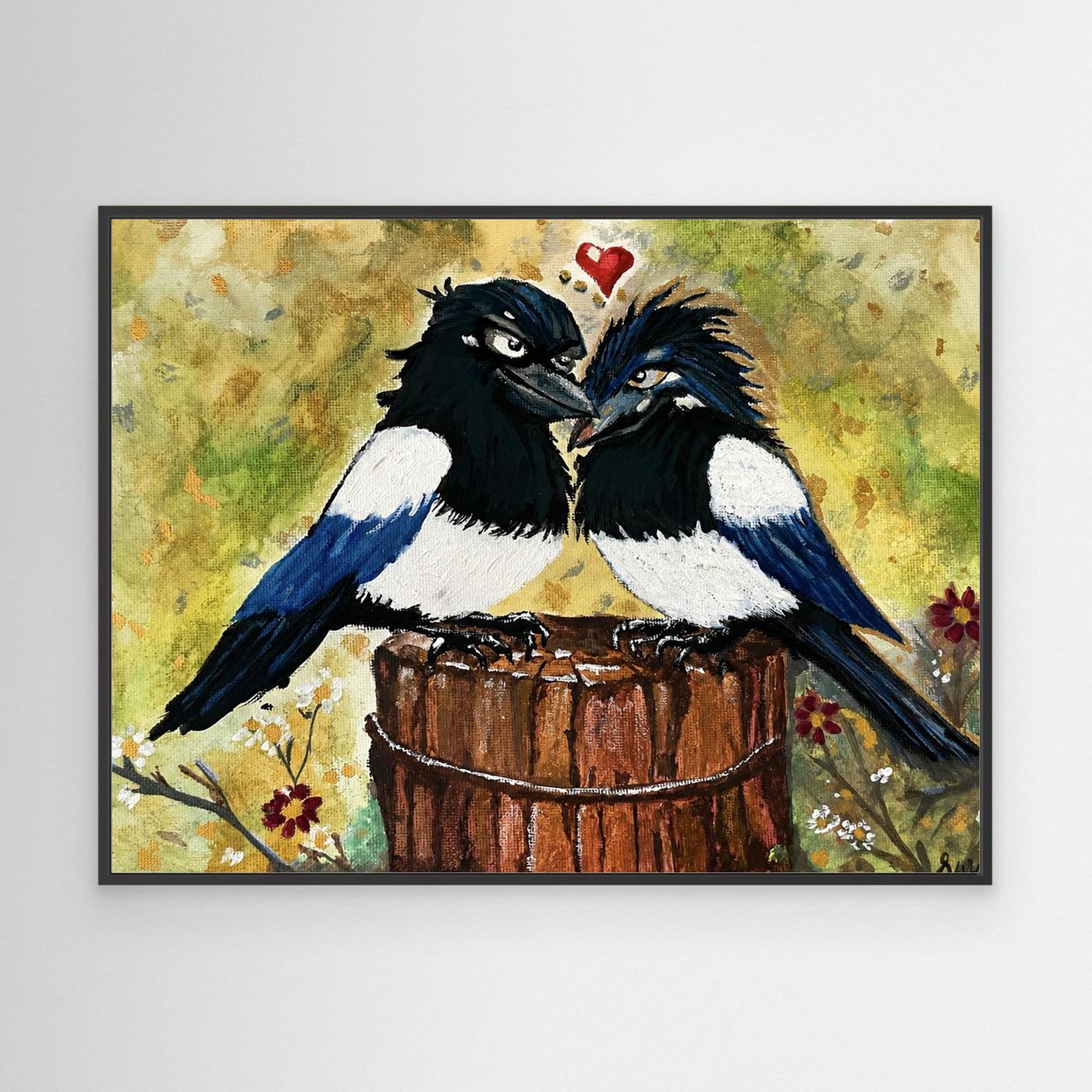 Partners in Caw, this fun piece would look fantastic in any room,  Study, living room, hallway, kids room.